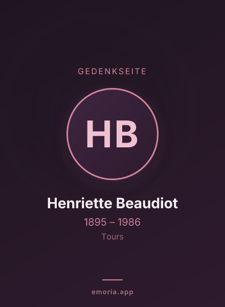 Gedenkportrait von Henriette Beaudiot