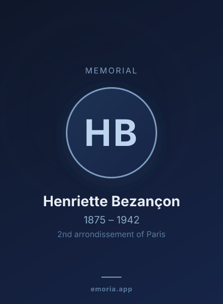 Memorial portrait of Henriette Bezançon