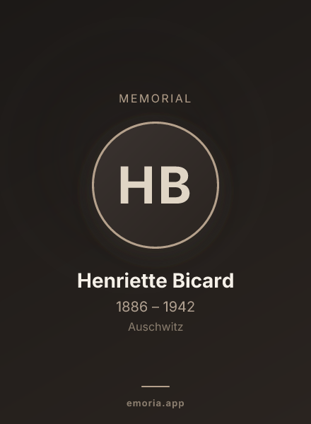 Memorial portrait of Henriette Bicard