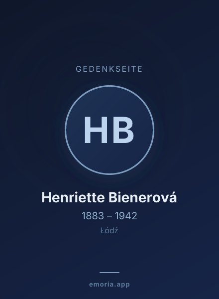 Gedenkportrait von Henriette Bienerová