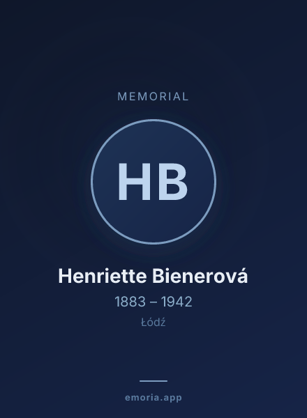 Memorial portrait of Henriette Bienerová