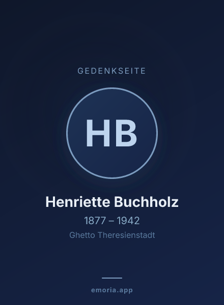 Gedenkportrait von Henriette Buchholz