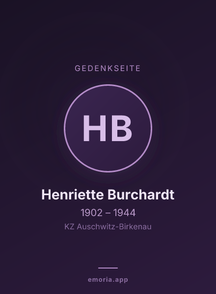 Gedenkportrait von Henriette Burchardt