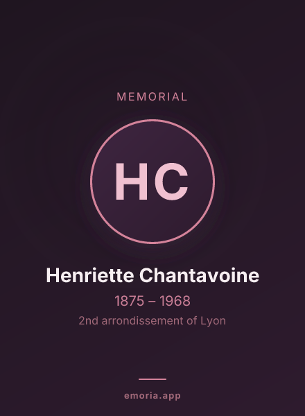 Memorial portrait of Henriette Chantavoine