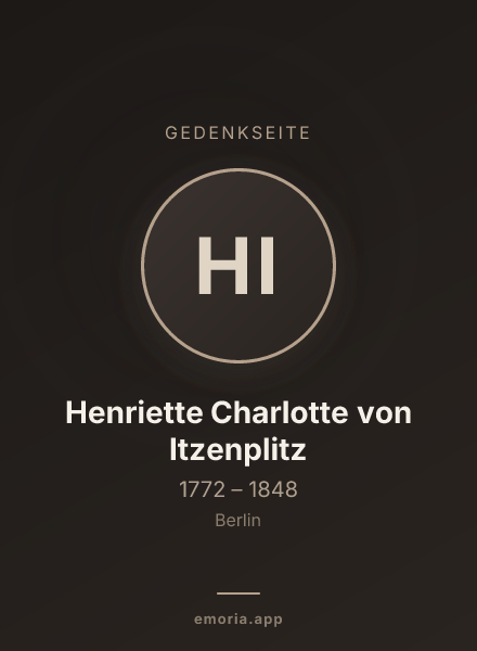 Gedenkportrait von Henriette Charlotte von Itzenplitz
