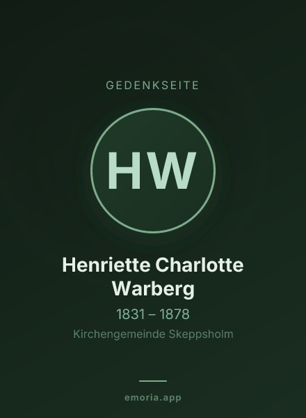 Gedenkportrait von Henriette Charlotte Warberg