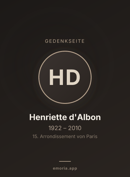 Gedenkportrait von Henriette d'Albon