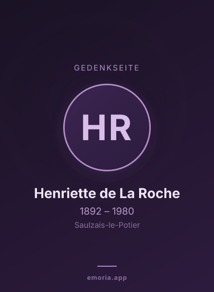 Gedenkportrait von Henriette de La Roche