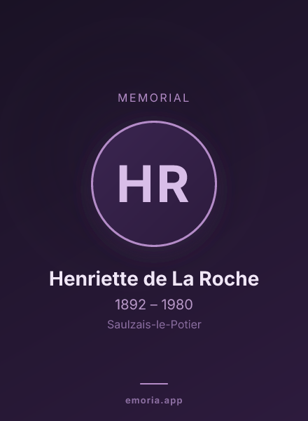 Memorial portrait of Henriette de La Roche