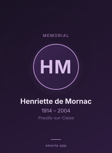 Memorial portrait of Henriette de Mornac