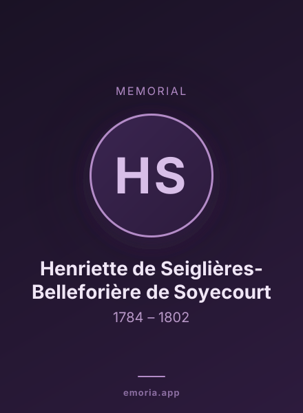 Memorial portrait of Henriette de Seiglières-Belleforière de Soyecourt