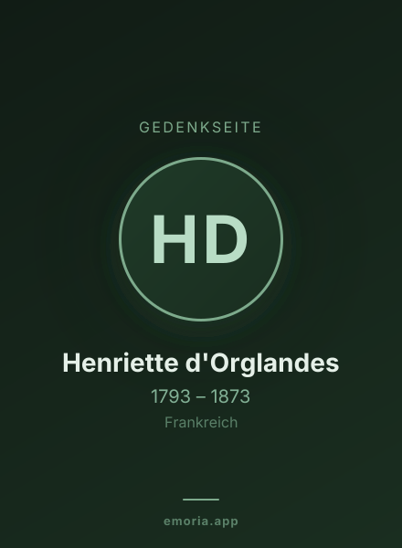 Gedenkportrait von Henriette d'Orglandes