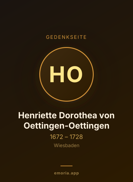 Gedenkportrait von Henriette Dorothea von Oettingen-Oettingen