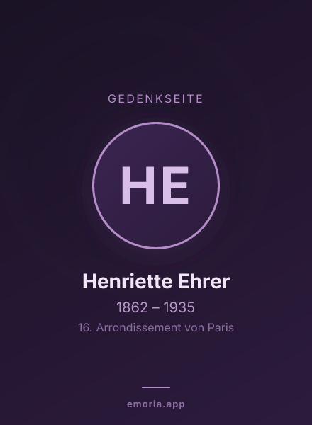 Gedenkportrait von Henriette Ehrer