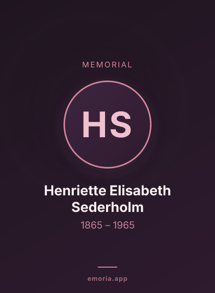 Memorial portrait of Henriette Elisabeth Sederholm