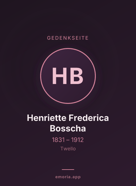 Gedenkportrait von Henriette Frederica Bosscha