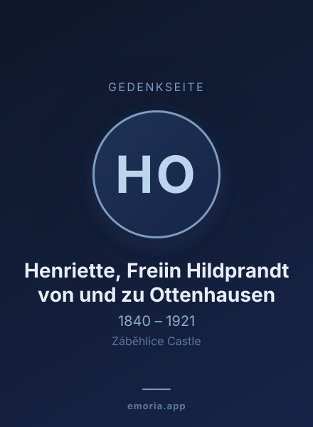 Gedenkportrait von Henriette, Freiin Hildprandt von und zu Ottenhausen