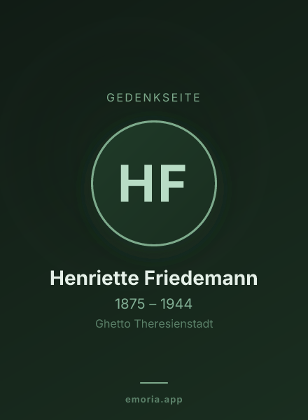 Gedenkportrait von Henriette Friedemann