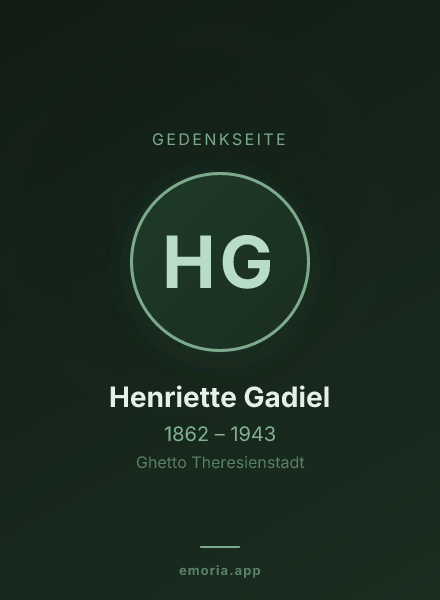 Gedenkportrait von Henriette Gadiel