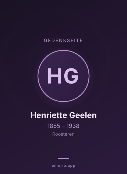 Gedenkportrait von Henriette Geelen