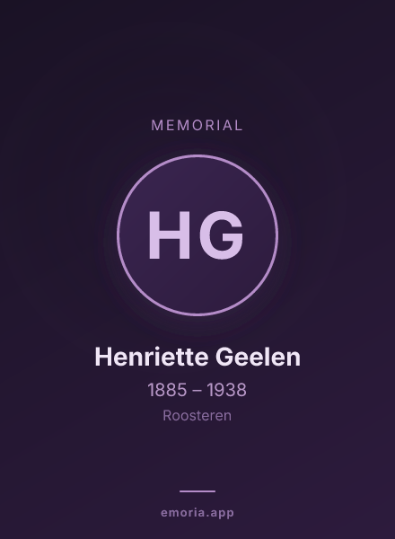 Memorial portrait of Henriette Geelen