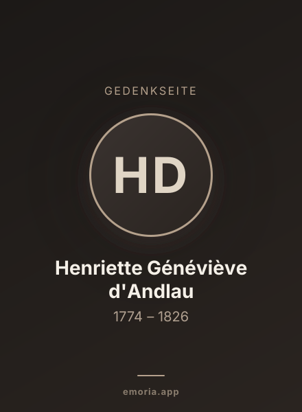 Gedenkportrait von Henriette Généviève d'Andlau