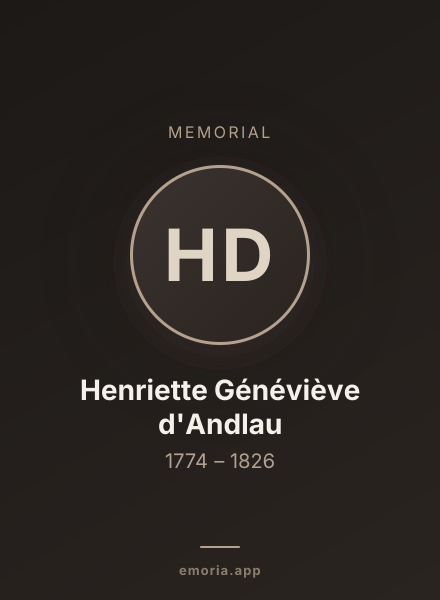 Memorial portrait of Henriette Généviève d'Andlau
