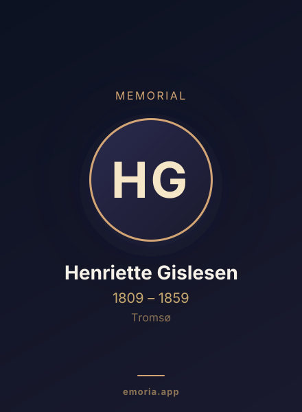Memorial portrait of Henriette Gislesen