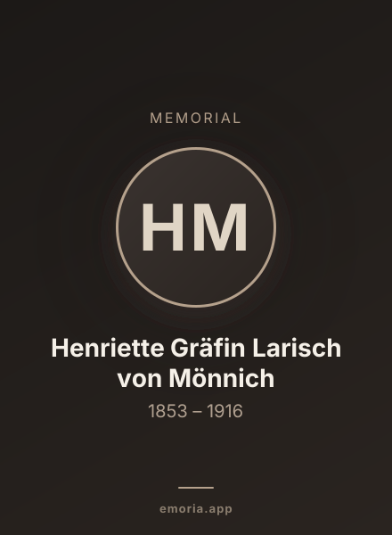 Memorial portrait of Henriette Gräfin Larisch von Mönnich