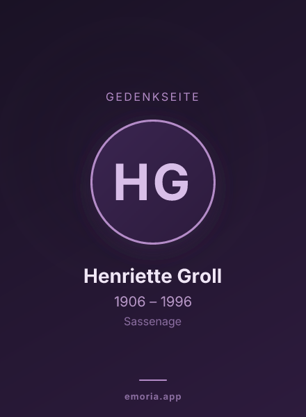 Gedenkportrait von Henriette Groll