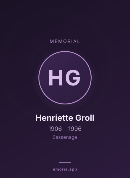Memorial portrait of Henriette Groll