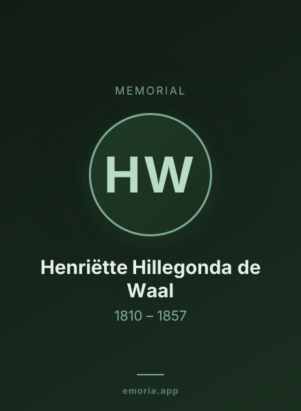 Memorial portrait of Henriëtte Hillegonda de Waal