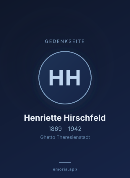 Gedenkportrait von Henriette Hirschfeld