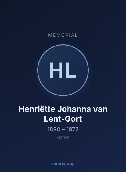 Memorial portrait of Henriëtte Johanna van Lent-Gort