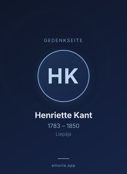 Gedenkportrait von Henriette Kant