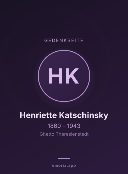Gedenkportrait von Henriette Katschinsky