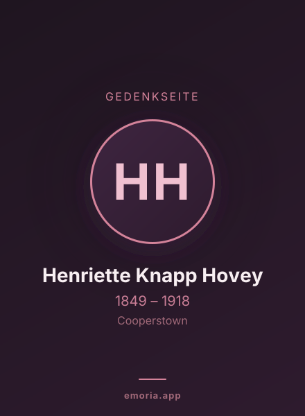 Gedenkportrait von Henriette Knapp Hovey