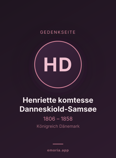 Gedenkportrait von Henriette komtesse Danneskiold-Samsøe