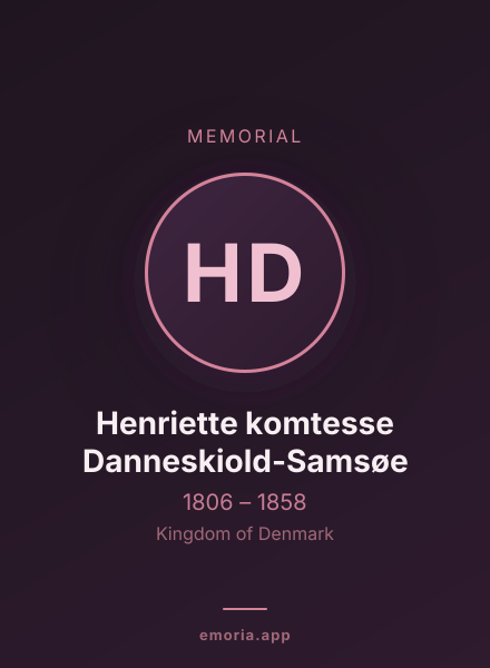 Memorial portrait of Henriette komtesse Danneskiold-Samsøe