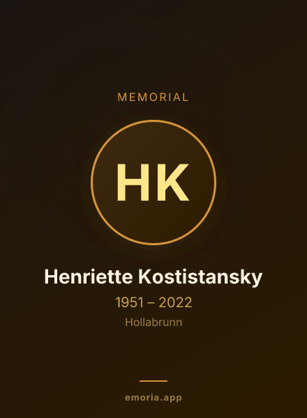 Memorial portrait of Henriette Kostistansky