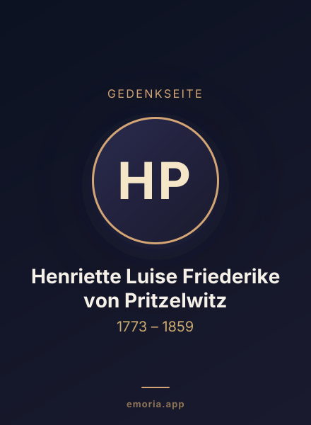Gedenkportrait von Henriette Luise Friederike von Pritzelwitz