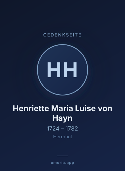 Gedenkportrait von Henriette Maria Luise von Hayn
