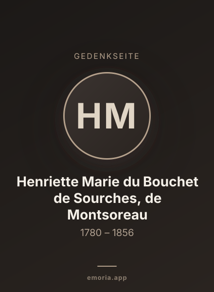 Gedenkportrait von Henriette Marie du Bouchet de Sourches, de Montsoreau
