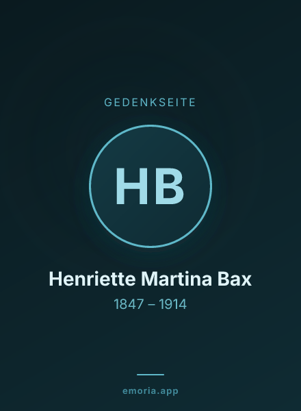 Gedenkportrait von Henriette Martina Bax