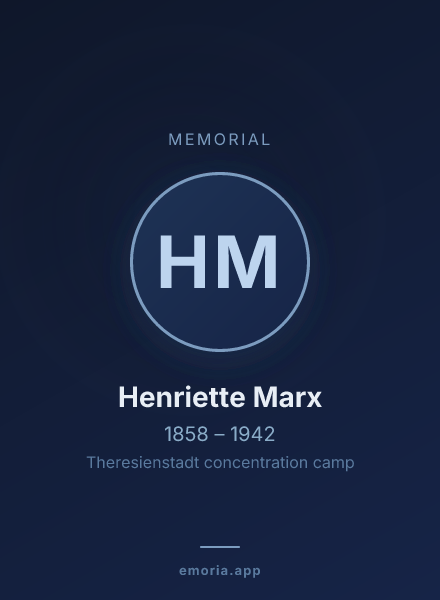 Memorial portrait of Henriette Marx