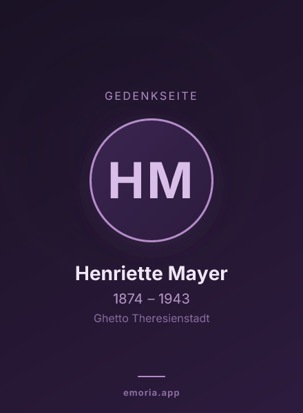 Gedenkportrait von Henriette Mayer