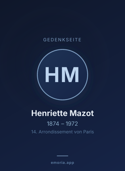 Gedenkportrait von Henriette Mazot