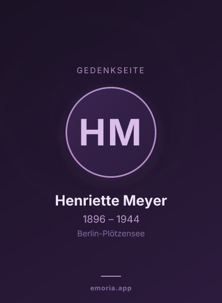 Gedenkportrait von Henriette Meyer