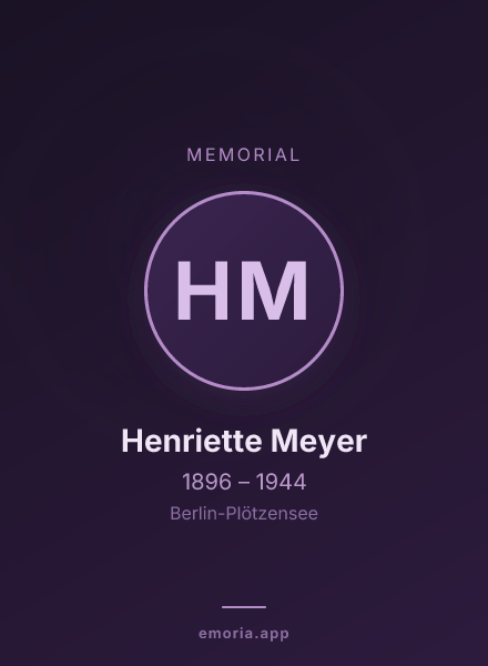 Memorial portrait of Henriette Meyer