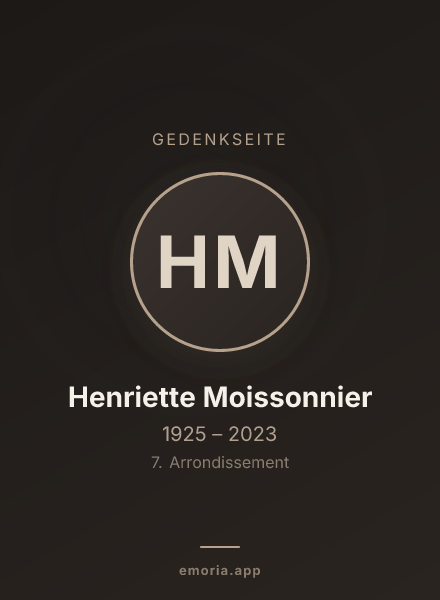 Gedenkportrait von Henriette Moissonnier